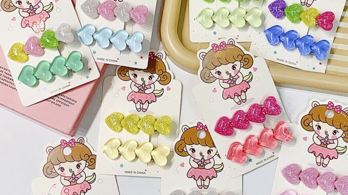 กิ๊บติดผม รูปเป็ดน่ารัก สีชมพู แบบเรียบง่าย สีสันสดใส สําหรับนักเรียนหญิง
