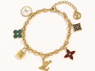 LOUIS VUITTON สร้อยข้อมือ กําไลข้อมือ ไทเทเนียม ลําลอง ลายโลโก้ตัวอักษร LV โมโนแกรม