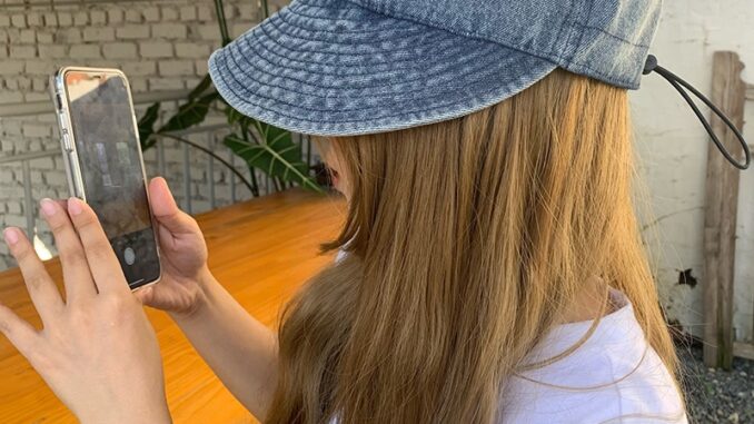 หมวกบักเก็ตยีน กันแดด ขนาดเล็ก สีน้ําเงินเข้ม สําหรับผู้ชาย และผู้หญิง