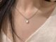 พร้อมส่ง สร้อยคอแฟชั่นหัวใจลายหินอ่อน ใส่กับชุดอะไรก็สวย