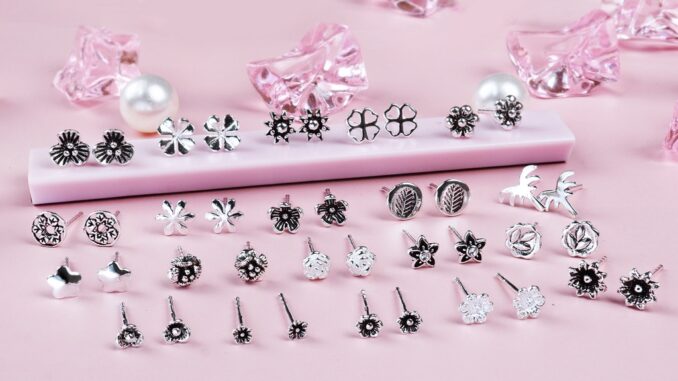 ☘️ต่างหูเงินแท้92.5% ✨ รวมดอกไม้1 ต่างหูรมดำ ตุ้มหูเงินแท้ Silver925 ต่างหูมินิมอล Major Silver Store