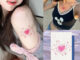 Pink Milky Way สติกเกอร์รอยสักชั่วคราว ลายหัวใจ กันน้ํา ติดทนนาน 7 วัน