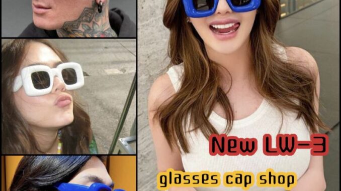 New LW-3 Y2K ทรงเหลี่ยม  แว่นตาแฟชั่น แว่นตากันแดด   [[ร้านในไทย  Glasses Cap Shop]]