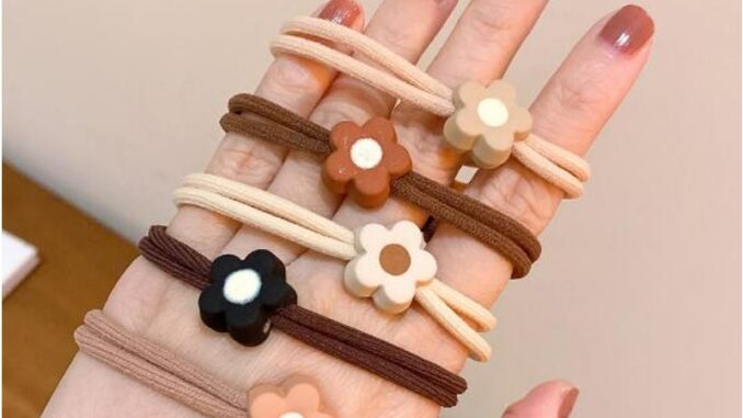 5 ชิ้น / ล็อต ยืดหยุ่นสูง เกาหลี ดอกไม้ รัก ยางรัดผม เครื่องประดับผม ยางรัดผม Scrunchies ยางรัดผม