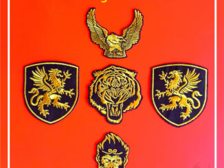 ☸ แผ่นแพทช์เหล็ก ลาย Who is Legend - Goldline Series 05 ☸ แผ่นแพทช์รีดติดเสื้อ ลาย Griffin The Monkey King Eagle DIY (5 แบบ) 1 ชิ้น