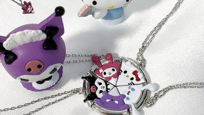 ในไทย สร้อยคอแม่เหล็กSANRIOจี้การ์ตูนKuromi MelodyHello Kittyและนักเรียนคู่รักเหมาะกับของขวัญวันเกิดCOD