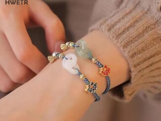 Hwetr สร้อยข้อมือถัก ประดับมุก หยก ดอกบัว สไตล์ชนเผ่า ปรับได้ เครื่องประดับแฟชั่น สําหรับผู้หญิง