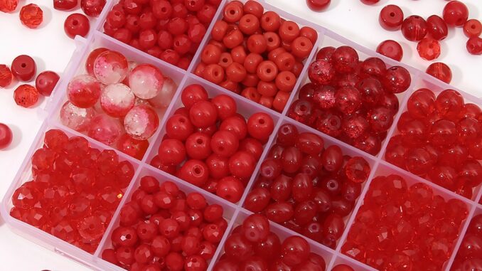 ลูกปัดแก้ว สีแดง สีพื้น สีโปร่งใส สําหรับทําเครื่องประดับ งานฝีมือ DIY