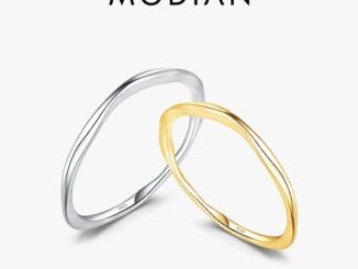 Modian แหวนเงินสเตอร์ลิง 925 รูปเรขาคณิต สีทอง ซ้อนกันได้ เครื่องประดับ สําหรับผู้หญิง ปาร์ตี้ ของขวัญ