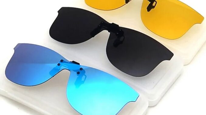 Square Mirror Men's Clip on Polarized Night Driving Glasses Yellow UV400 Women Sunglasses Fishing Clips for Myop