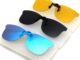 Square Mirror Men's Clip on Polarized Night Driving Glasses Yellow UV400 Women Sunglasses Fishing Clips for Myop