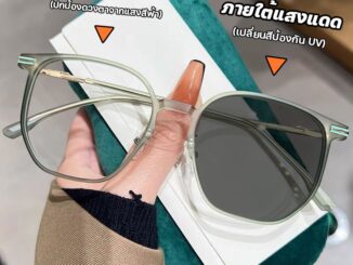 แว่นกรองแสง แว่นสายตาสั้น เลนส์ออโตเมติก ออกแดดเปลี่ยนสีUV400 แฟชั่น กรองแสงสีฟ้า ผู้หญิง Super Auto Blue Lens กันUV99%
