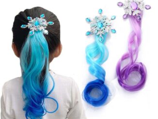 วิกผมหางม้าถักเปีย สีไล่โทนสี ผมยาวหยิก เด็กผู้หญิง ถักสีผม เชือกคาดผม