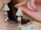 ต่างหูระย้า ประดับมุก พลอยเทียม ระฆังลม ดอกไม้ DIY