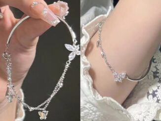 [JBTH] สร้อยข้อมือ กําไลข้อมือ โซ่ หลายชั้น ประดับเพทาย ผีเสื้อ แวววาว สีเงิน เครื่องประดับแฟชั่น สําหรับผู้หญิง [JB]