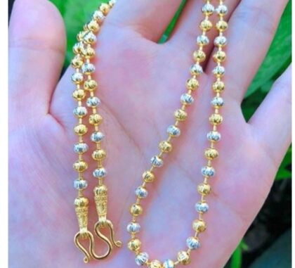 THAIJY15  k130 สร้อยคอ 2 กษัตริย์ **ขนาด 3 มิล** หุ้มทอง24k เหมือนแท้ ไม่แพ้ ไม่ลอก ไม่ดำ