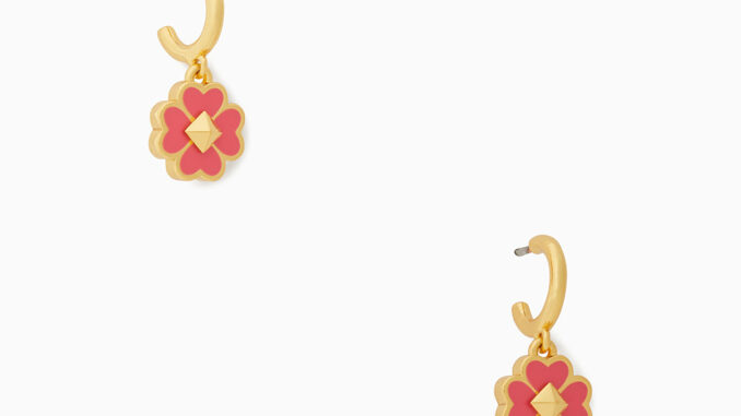 KATE SPADE NEW YORK SPADES & STUDS ENAMEL HUGGIES O0R00216 ต่างหู
