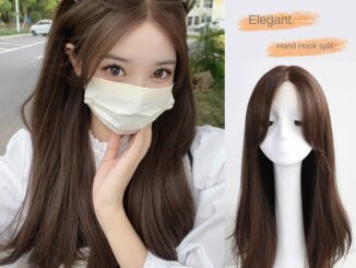 Al-106 [Sweet Korean Style] วิกผมยาว หยิกตรงกลาง แต่งลูกไม้ สไตล์เกาหลี สําหรับผู้หญิง