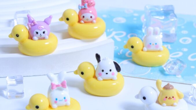 เครื่องประดับ พวงกุญแจเรซิ่น รูปเป็ด แบบมันวาว แฮนด์เมด diy สําหรับตกแต่งรถยนต์