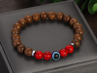 สร้อยข้อมือลูกปัดไม้ธรรมชาติ หินเทอร์ควอยซ์ สีฟ้า 8 มม. นําโชค เครื่องประดับ ของขวัญ สําหรับผู้ชาย และผู้หญิง 2023