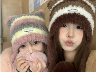 หมวก ผ้าวูลถัก ป้องกันหู ให้ความอบอุ่น แฟชั่นฤดูใบไม้ร่วง และฤดูหนาว สําหรับผู้หญิง 2023