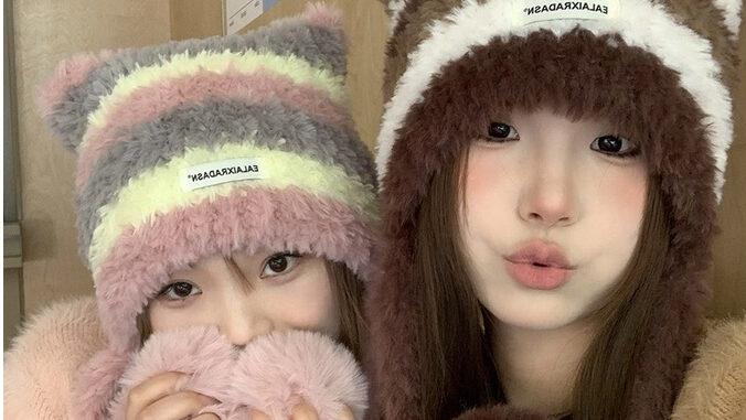 หมวก ผ้าวูลถัก ป้องกันหู ให้ความอบอุ่น แฟชั่นฤดูใบไม้ร่วง และฤดูหนาว สําหรับผู้หญิง 2023