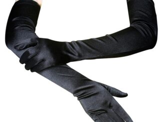 New Classic Adult Black White Red Skin Opera/Elbow/Wrist Stretch Satin Finger Long Gloves Women Flapper Gloves Matching Costume