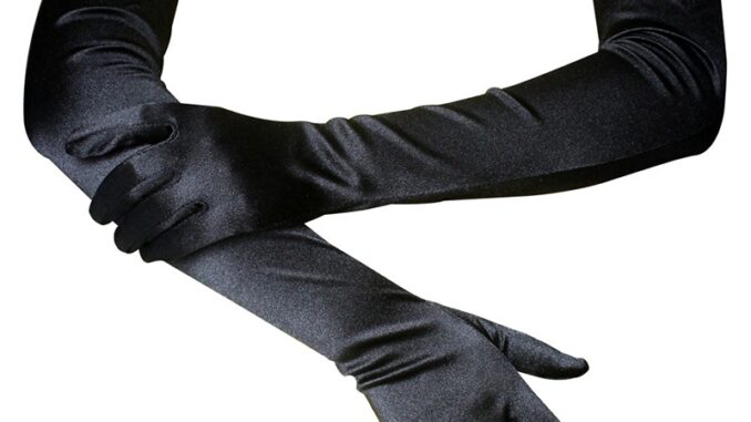 New Classic Adult Black White Red Skin Opera/Elbow/Wrist Stretch Satin Finger Long Gloves Women Flapper Gloves Matching Costume