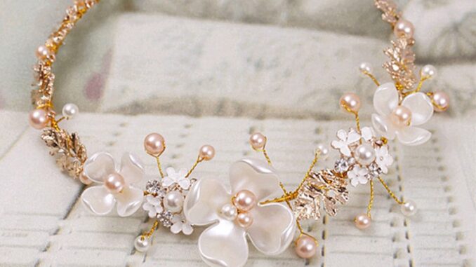 ❤ AUTU ที่คาดผมประดับไข่มุก Rhinestone