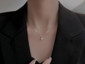 สร้อยคอโซ่เงิน 925 จี้รูปหยดน้ํา ประดับเพทาย คริสตัล เรียบง่าย เครื่องประดับ สําหรับผู้หญิง