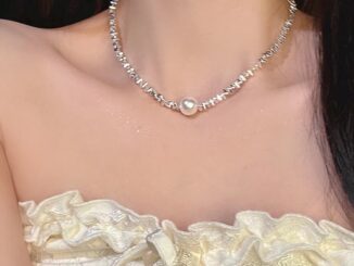 ใหม่ สร้อยคอ จี้ไข่มุก สีเงิน สไตล์เรโทร เครื่องประดับแฟชั่น สําหรับผู้หญิง 2023