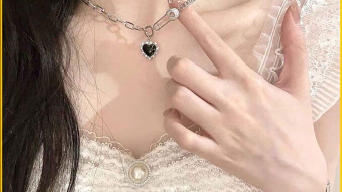 Arin ฮิปฮอป ย้อนยุค หมุด คอ โซ่ รูปหัวใจ เสน่ห์ สตรีท บุคลิกภาพ คอ
