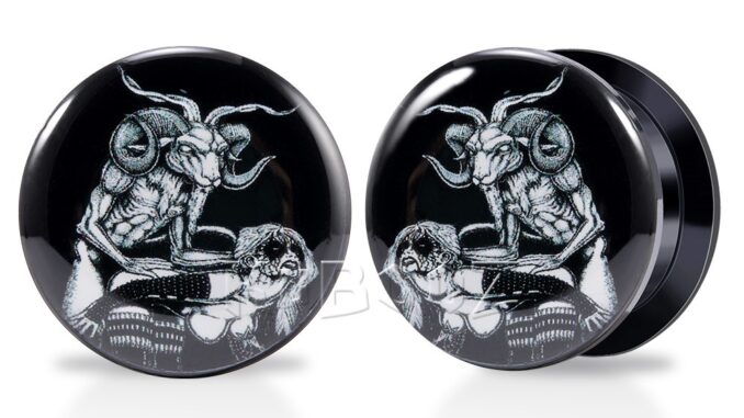 Kubooz จิวเจาะร่างกาย ต่างหู รูปการ์ตูนแพะ อะคริลิค ขยายได้ 6-30 มม. 2 ชิ้น
