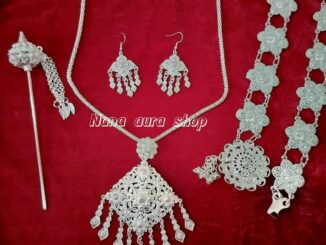 เครื่องประดับชุดไทย เครื่องประดับชุดไทยสีเงินขาว ชุดไทยสีเงินขาว เครื่องประดับเป็นชุด รุ่น N002