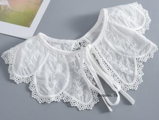 Voonne ปกเสื้อเชิ้ต คอปก Dickey ปักลาย เวนิส แบบผูกเชือก สวมใส่ง่าย ถอดออกได้ สําหรับผู้หญิง
