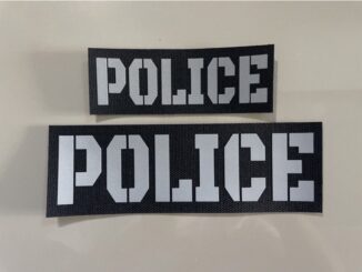 ป้ายPOLICEติดเสื้อเกราะ 1ชุดหน้า-หลัง