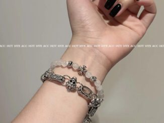 สร้อยข้อมือ จี้กะโหลกไม้กางเขน สไตล์วินเทจ สําหรับผู้หญิง