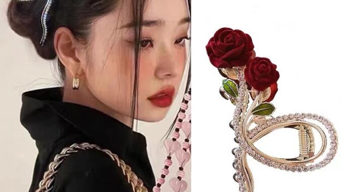 กิ๊บติดผม รูปดอกกุหลาบ สีแดง ขนาดใหญ่ สไตล์เกาหลี แฟชั่นหรูหรา แบบใหม่ กิ๊บติดผม รูปดอกกุหลาบ สีแดง ขนาดใหญ่ สไตล์เกาหลี แฟชั่นหรูหรา แบบใหม่