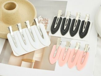 Lovito กิ๊บติดผมผู้หญิง โลหะ สีพื้น สไตล์ลำลอง L63AD096 (ขาว/ชมพู/ดำ)