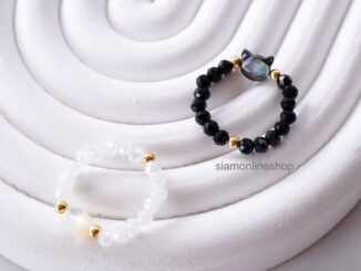 CATS แหวนหินแท้ ตกแต่งด้วยจี้รูปแมวน้อย เลือกสีได้ ring by siamonlineshop