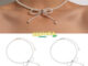 พร้อมส่ง สร้อยไข่มุกตรงกลางโบว์ ดีไซน์เพชร น่ารักมาก