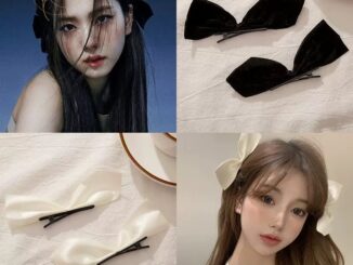 Roselife กิ๊บติดผม รูปโบว์ 3D สีเบจ สีดํา สไตล์เกาหลี สําหรับผู้หญิง 2 ชิ้น