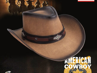 05X9 หมวก Cowboy หนังกลับสุดคลาสสิค ทรงวินเทจ มีสายรัดคาง ทำจากหนังเทียมเกรดพรีเมี่ยม แข็งแรง ทนทาน