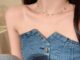 [highbuying] เกาหลี เรียบง่าย สีหิน สร้อยคอโซ่ สําหรับผู้หญิง สีทอง ปาร์ตี้ ชายหาด ไหปลาร้า ของขวัญ สุนทรียภาพ เครื่องประดับใหม่ พร้อมส่ง