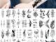 Luckybabys> สติกเกอร์รอยสักชั่วคราว ลายดอกไม้ 3D กันน้ํา สําหรับติดร่างกาย