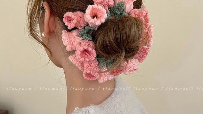 Milyfashion ยางรัดผม แบบถักมือ ลายดอกไม้ ลิลลี่ แฟชั่น ระดับไฮเอนด์ เครื่องประดับผม