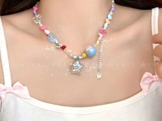 สร้อยคอ สายโซ่ ประดับลูกปัดน่ารัก สีแคนดี้ แฟชั่นฤดูใบไม้ร่วง สําหรับผู้หญิง