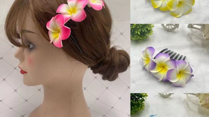 หวีสับผมดอกไม้ หวีสับดอกลีลาวดี เครื่องประดับผมนางรำ พร้อมส่ง