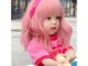 วิกผมสั้นหยิก คอสเพลย์ Lilita น่ารัก สีชมพูอ่อน สําหรับเด็ก