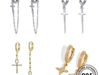 ATHENA JEWELRY หนีบ เงิน ตุ้มหู แท้ เครื่องประดับ ต่างหู ห่วง เครื่องประดับ Silver ต้นฉบับ ข้ามง่าย ผู้หญิง เกาหลี แฟชั่น มอยส์ซาไนท์โกลด์ 925 M094